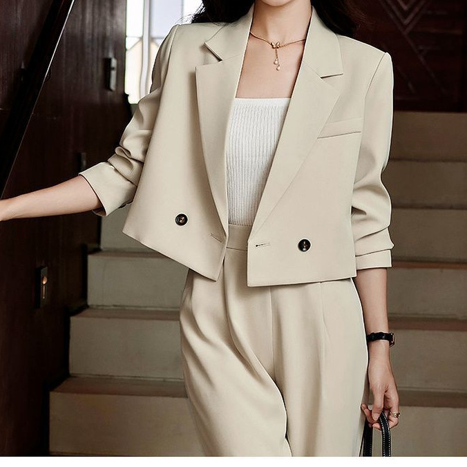 短款西装外套女士春秋季高级感气质休闲小个子西服职业装正装套装|undefined