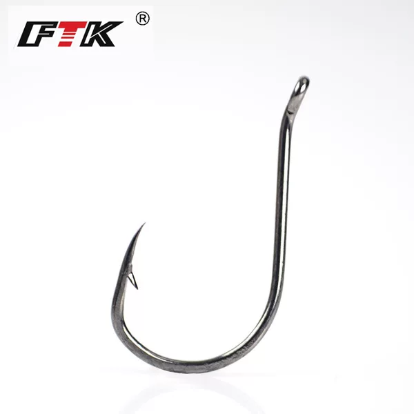 Ftk Carp Fishing Hooks with Tube, Iseama Fish Hooks, Sea Fishing Hooks with Ring, Bent Mouth, Barbed, Cross-Border Wholesale
