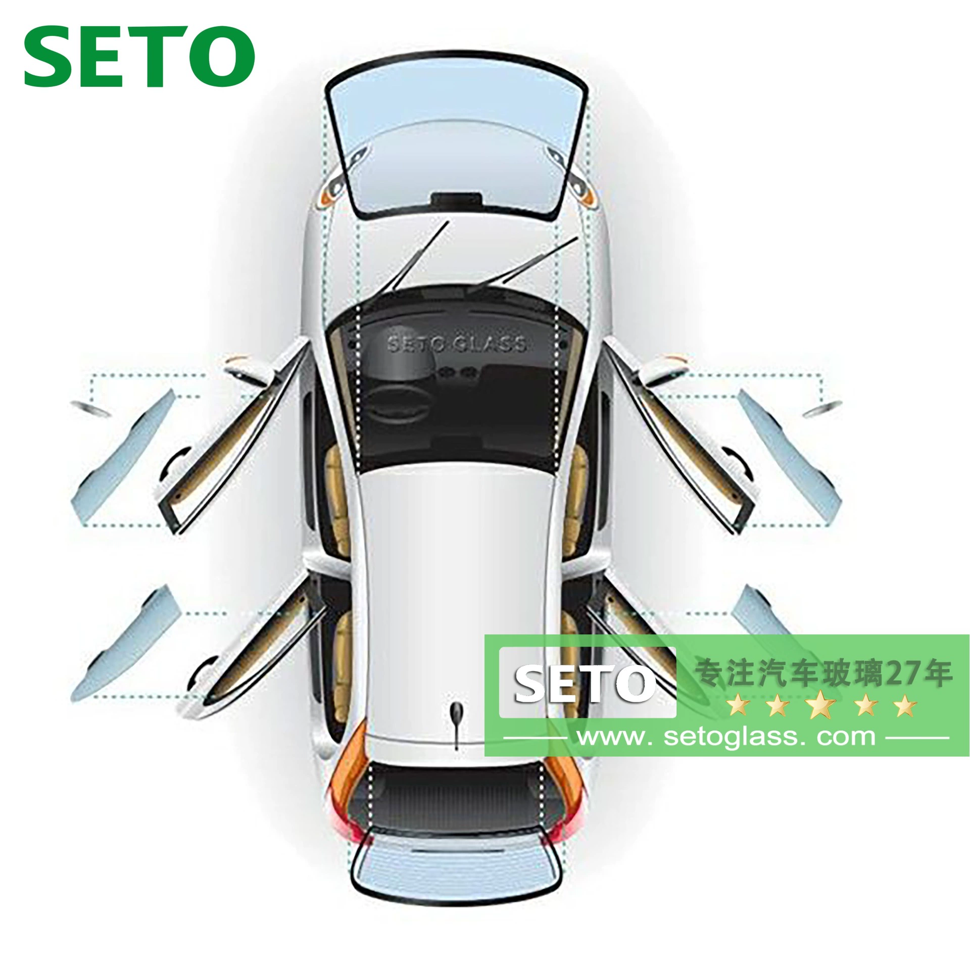 Лобовое стекло для автомобиля 1:1, подходящее для замены, из закаленного многослойного стекла