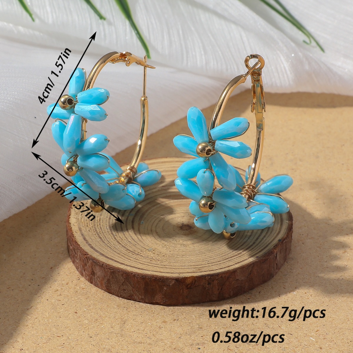 20g Weight 304 Stainless Steel Ear Needle Material Earrings Classification 1 Pair Quantity Holiday, Travel Occasion Artificial Crystal Material Flower Pattern All Seasons Season Women's Gender Vacation, Classic Style Style 1 Pair Vacation Classic Style Flower Artificial Crystal Earrings 1