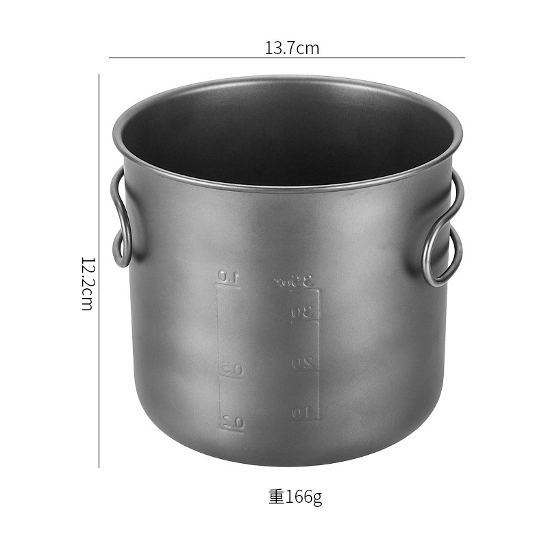 戸外ta1純チタンとチタン合金蓋付き携帯鍋フライパン多機能食器大容量湯沸かし器|undefined