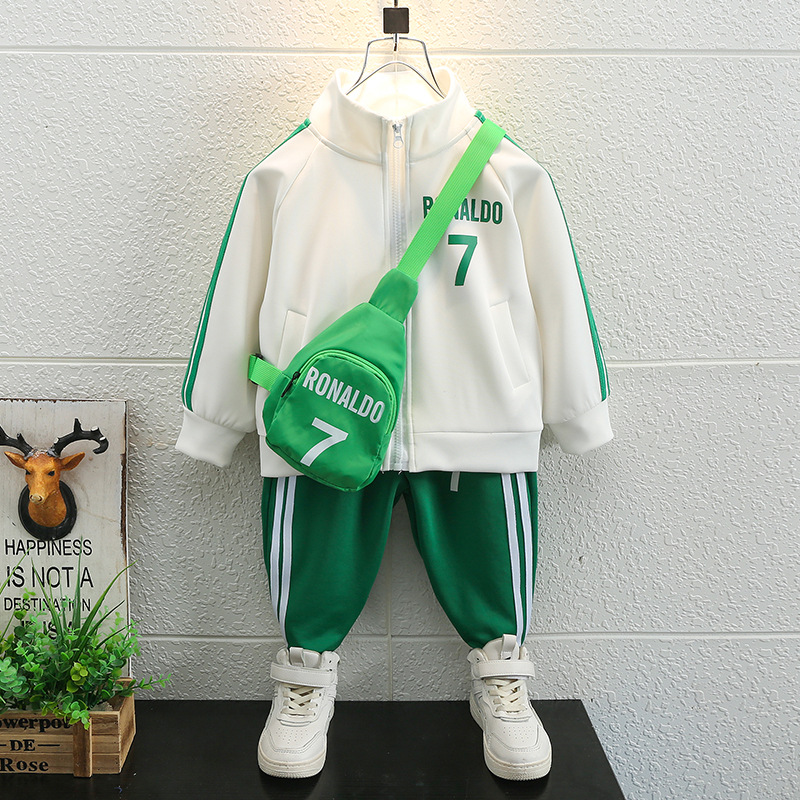 Traje de ropa de otoño para niños 2024 suéter de primavera y otoño para niños deportes de dibujos animados suéter de bebé de dos piezas de moda