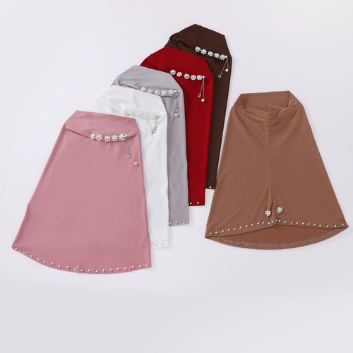 Live streaming cross-border e-commerce crystal hemp high-brightness pearl loose head cover Hui ethnic group easy-to-wear lazy person's hat Middle East and Africa head cover