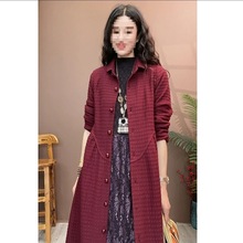 厂家直接发秋季新款大码休闲气质宽松遮肉显瘦纯色外搭中长款风衣