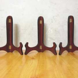 实木三角支架 平安扣支架 茶饼支架 普洱茶架 相框架炭雕支架