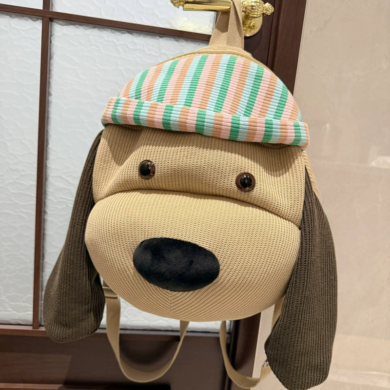 Рюкзак cute вместительный для ноутбука и школы, хаки, малый и большой, карточный карман в виде собаки