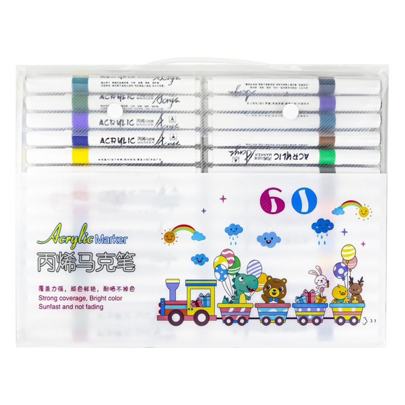 Marcador de acrílico no transparente color niños graffiti pluma de secado rápido arte especial pintura acrílica impermeable no-decoloración cepillo