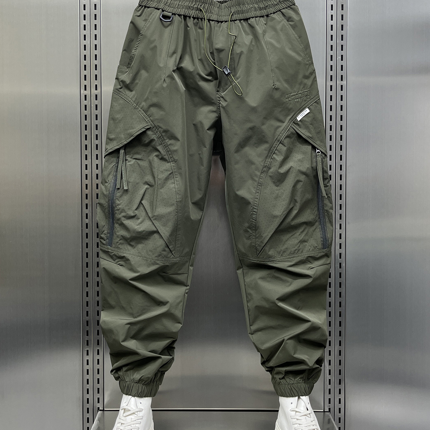 Trendy Men's Cargo Pants Summer Thin Loose Jogger Pants American Style Stylish Cropped Pants