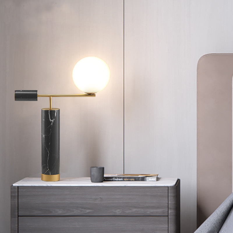 Modern marble table lamp for bedroom