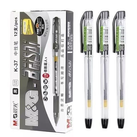 朝光文房具K-37強化型全針管中性筆0.38芯細画水筆財務記帳サイン|undefined