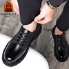 Casual footwear for leather shoes platform English style for leisure, comfortable footwear, suitable for import, soft sole