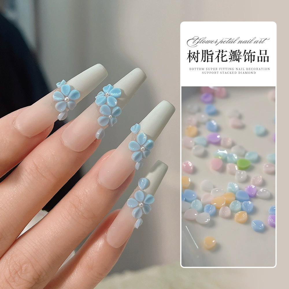 Интернет красный новый маникюр украшения допамин цвет стерео ручной работы пять лепестков смолы ногтей аксессуары оптом