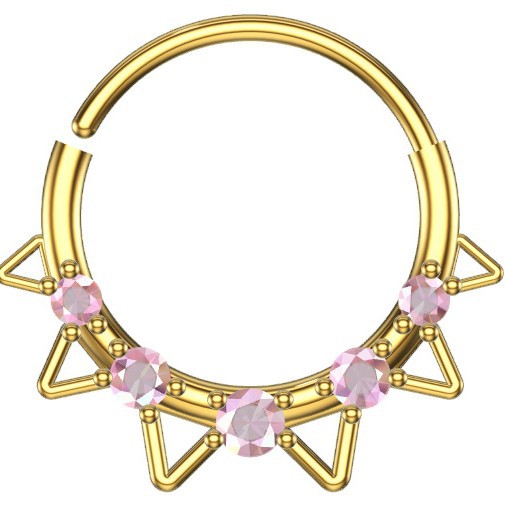 Piercing naso zircone fiocco e orecchie di gatto in rame gioiello_voghion.com