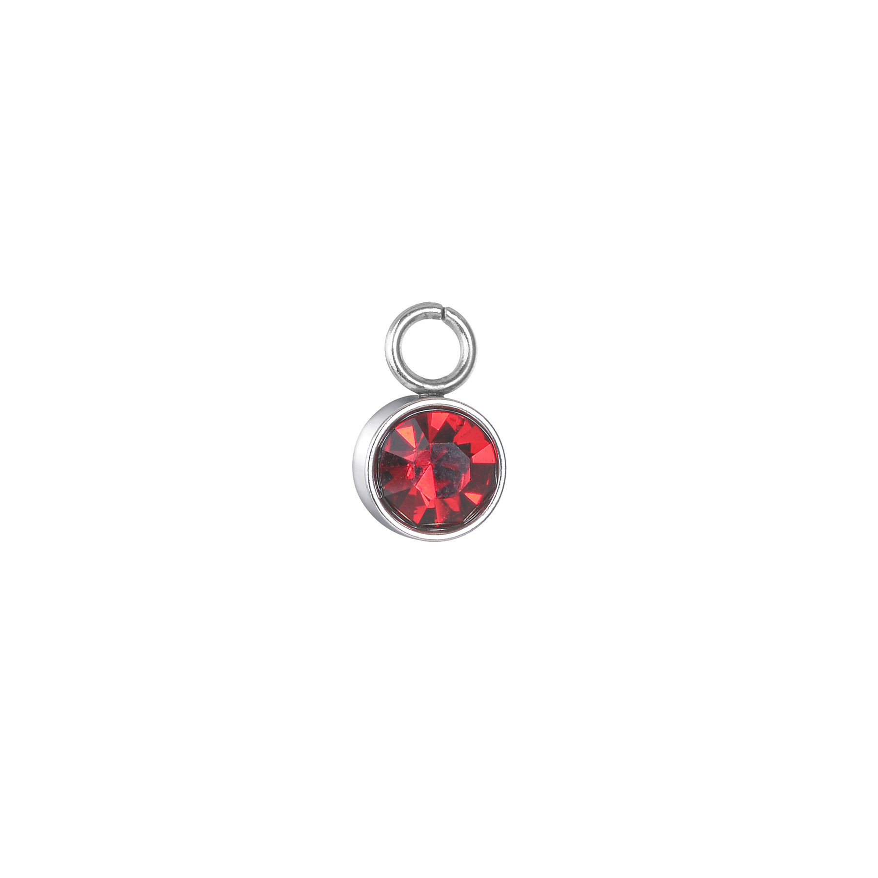 3g Weight Pendant Jewelry Making Type Diameter 6 mm Jewelry Making Size Birthstone Inlay Material 1 Piece Quantity 201 Stainless Steel Material Round Pattern Simple Style, IG Style Style Plating, Inlay Craft 1 Piece Diameter 6 Mm 304 Stainless Steel Birthstone Round Pendant 3