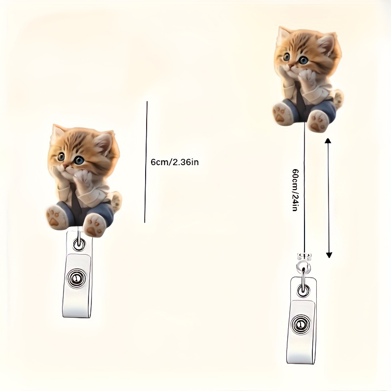 Nuevo acrílico plano transfronterizo para cubrir la cara gato pectoral abrazadera, clip de identificación, abrazadera retráctil fácil de tirar
