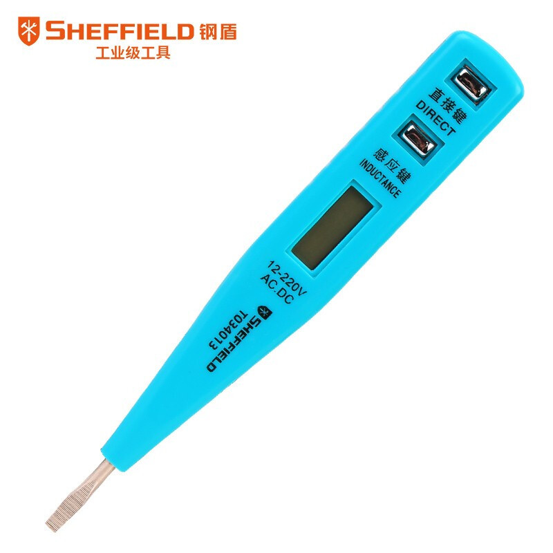 钢盾SHEFFIELD T034013家用数显测电笔查电缆断线笔试验测测电笔