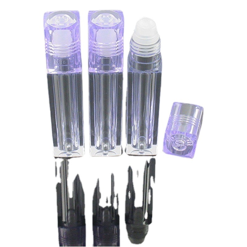 Cuadrado Rosa tapa labio botella de aceite rebordear botella rodillo bola botella de crema de ojos botella 6,5 ml cosmético como esencia botella vacía