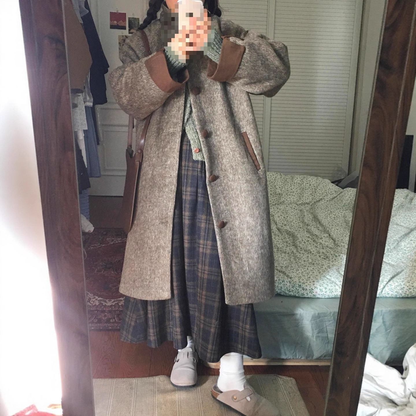 2025秋冬季新款毛呢外套小个子赫本风感中长款气质呢子大衣女