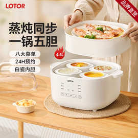 lotor徕多电炖盅隔水炖锅家用4.5升煲汤2025新款全自动陶瓷电炖锅