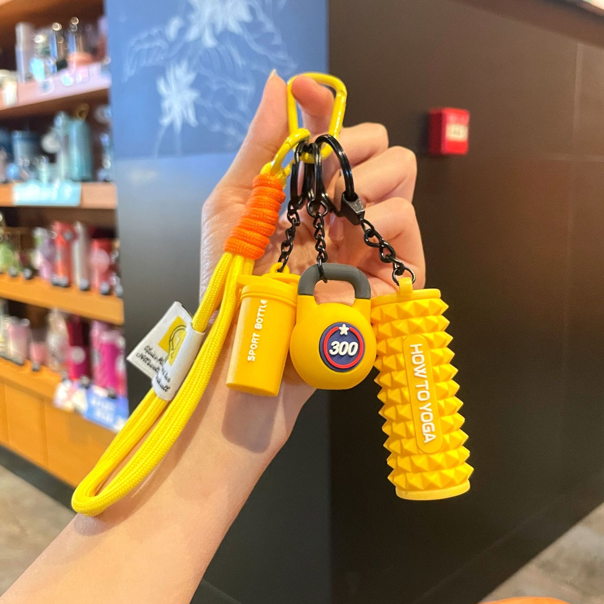 Yellow set for yoga from foam