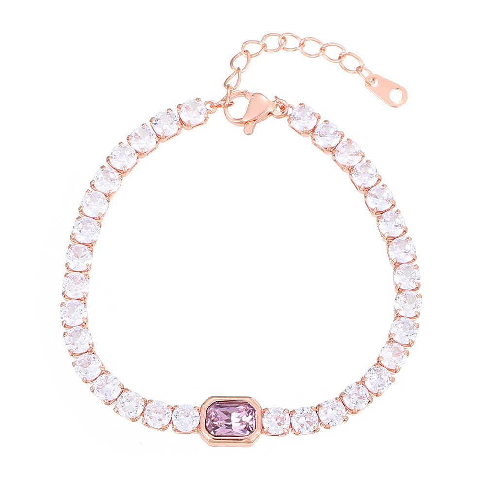 Popular Colorful Sugar Bracelet Women's Light Luxury Full Diamond Zircon Tennis Chain Versatile Handicraft_voghion.com