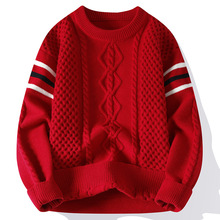 代理加盟 淘宝外贸批发 男装2024秋冬新款圆领毛衣男式休闲针织衫