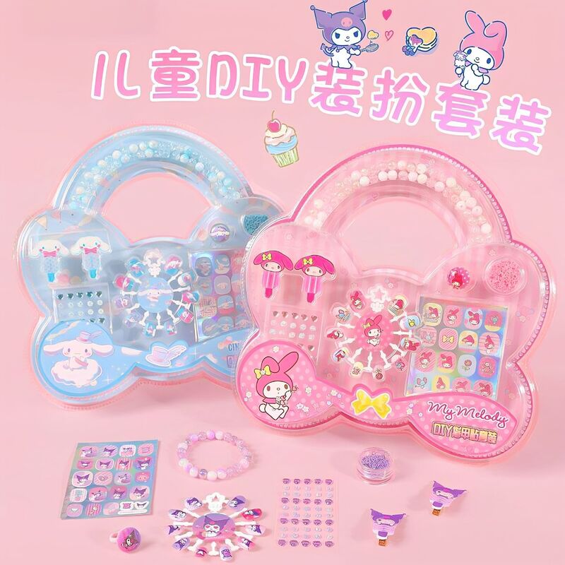 Bangqi Sanrio Genuine Children's DIY Nail Art and Dress-Up Set Kuromi Hairpin Ring Nail Stickers and Rhinestone Stickers Bangqi Sanrio Genuine Children's DIY Nail Art and Dress-Up Set Kuromi Hairpin Ring Nail Stickers and Rhinestone Stickers