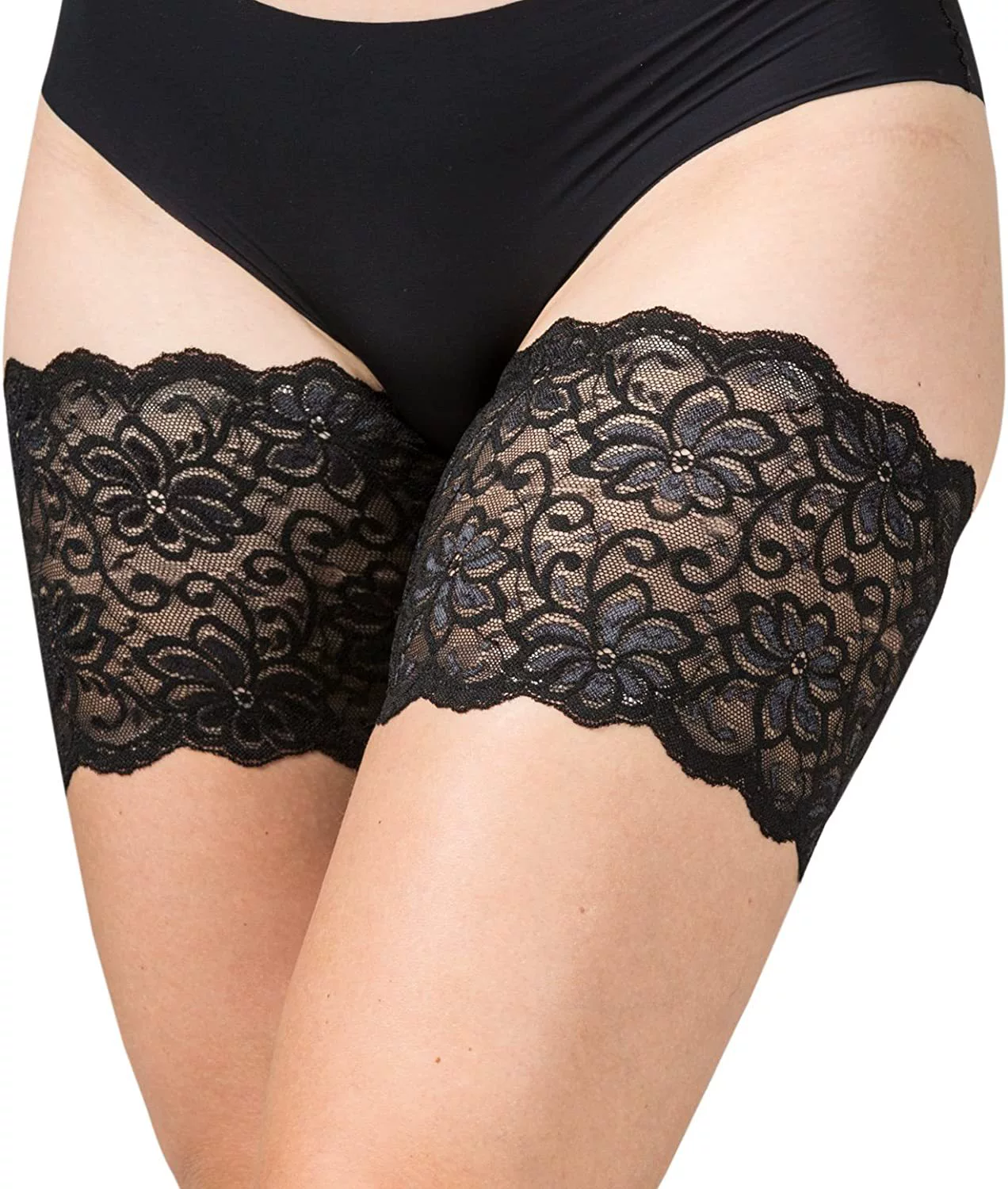 Non-slip Lace Thigh Bands, Elastic Anti-Chafe Gaiters, European Style — Multiple Sizes