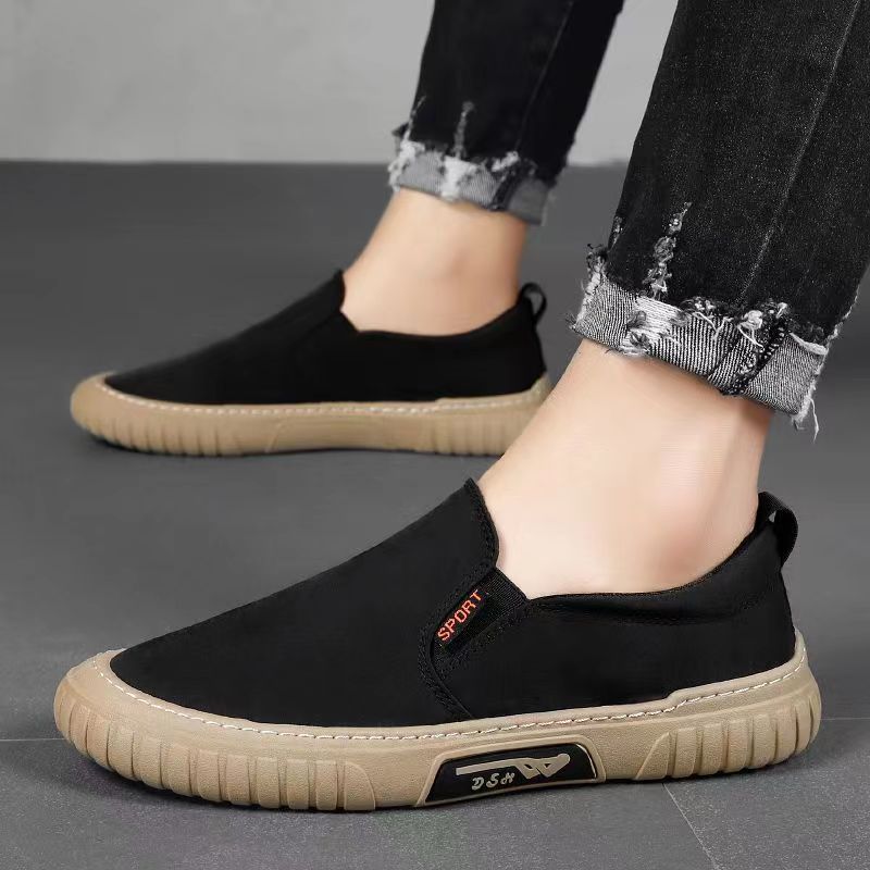 Cross-border Summer Ice Silk Men's Shoes Umbrella Cloth Breathable Casual sneaker Motorshoes Lazy Canvas Slip-on Shoes