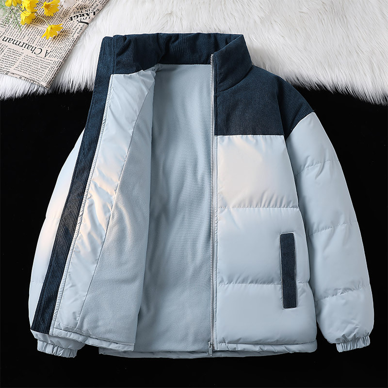 Padded Clothes Men's And Women's Corduroy Padded Clothes Thickened Padded Jackets Loose Stand-up Collar Couple Jackets_viptrois.com