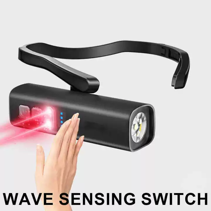 Портативная повязка на голову, боковая сенсорная фара, зарядка через USB, подключение Bluetooth, наушная фара, легкий налобный фонарик