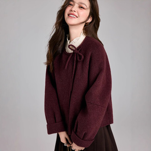 Double-Sided Velvet Wool Outwear for Women Short 2025 Spring & Fall New Style Small Fragrance Style High-End Woolen Outwear for Small Women