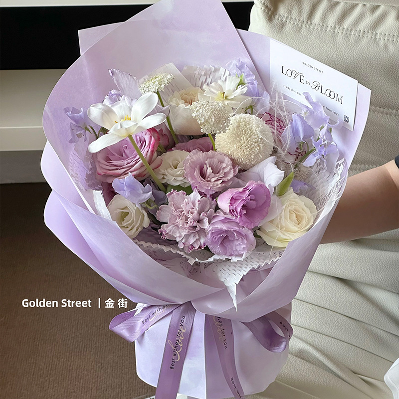 Papel de color de acuarela colorido papel de embalaje de flores impermeable artístico romántico ramo de flores de alta calidad material artesanal florista