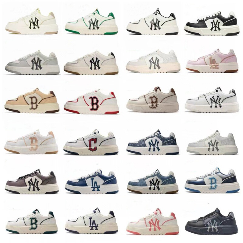 Pure Original Mlb Dad Shoes New York Yankees Ny Couple Versatile Casual Shoes Thick-Soled Height-Increasing Men's and Women's Sports Shoes