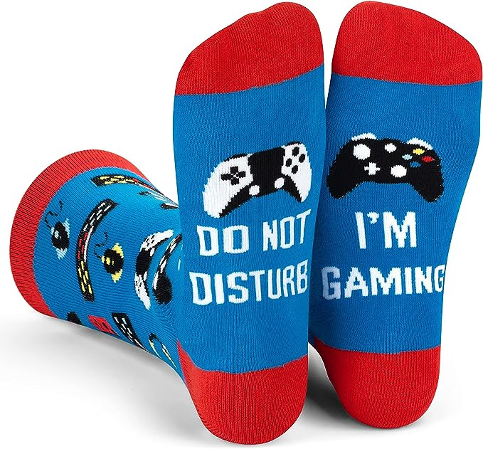 Daily Occasion Unisex Casual Letter Gamepad Cotton Crew Socks A Pair