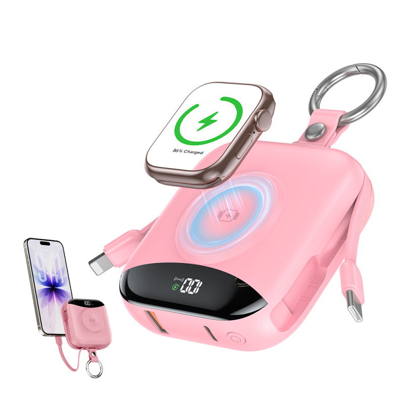 Cross-Border Hot-Selling Product Ul2056/Fcc Certified Watch Magnetic Wireless Power Bank, Compact and Portable, Fast Charging with Built-In Cable Cross-Border Hot-Selling Product Ul2056/Fcc Certified Watch Magnetic Wireless Power Bank, Compact and Portable, Fast Charging with Built-In Cable