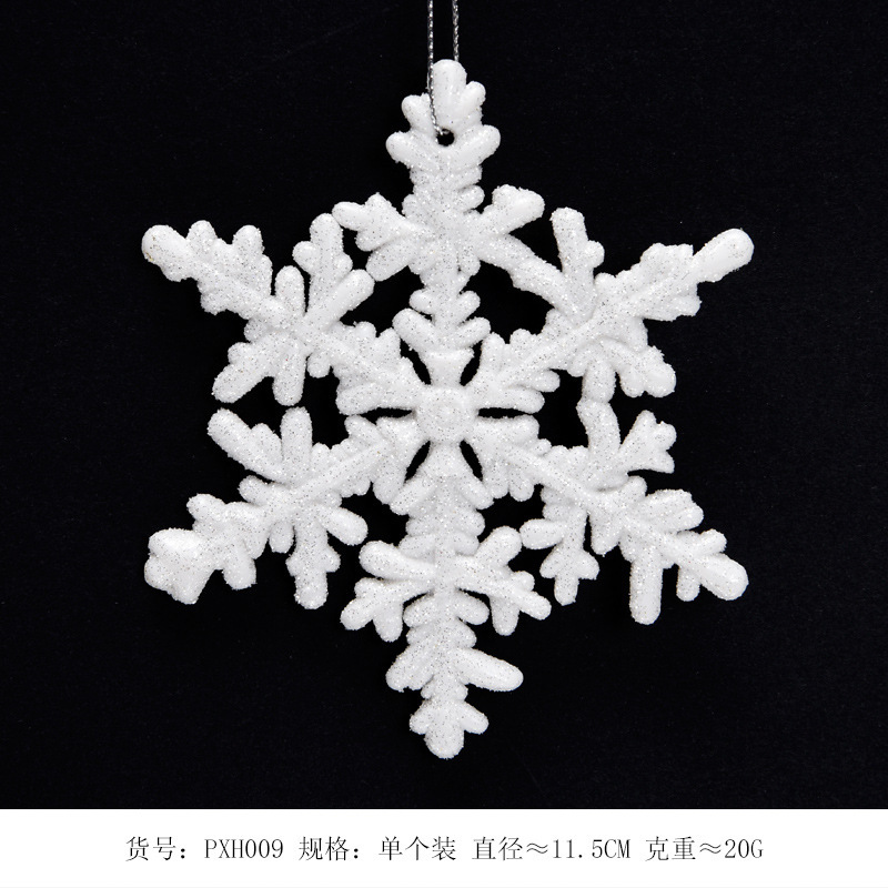 Amazon nuevo suministro de decoraciones navideñas copo de nieve blanco tridimensional estrella de cinco puntas árbol colgante nieve paisaje diseño