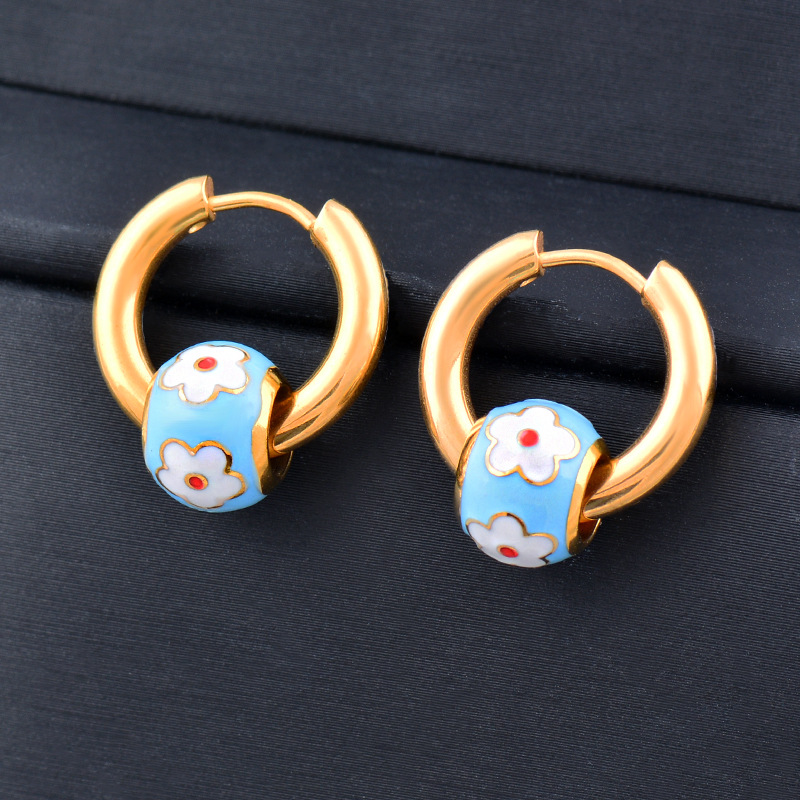 Simple Style Flower Stainless Steel Plating Earrings 1 Pair