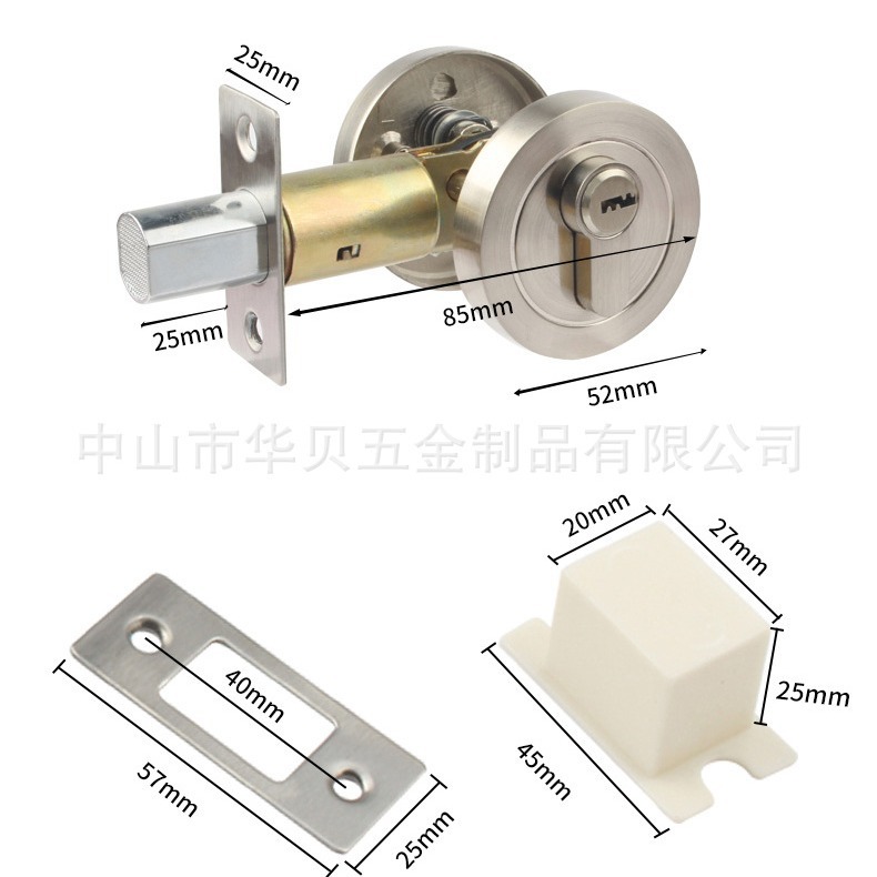 Cerradura de puerta de madera con núcleo de cobre, cerradura oculta de apertura única, cerradura de puerta de habitación, cilindro de cerradura de aleación de zinc, cerradura invisible para interiores