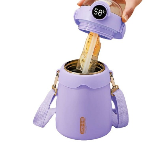 316 Stainless Steel Thermos Cup Women's Large Capacity High-Value Straw Cup New Internet Popular Water Bottle Big-Bellied Cup Gift