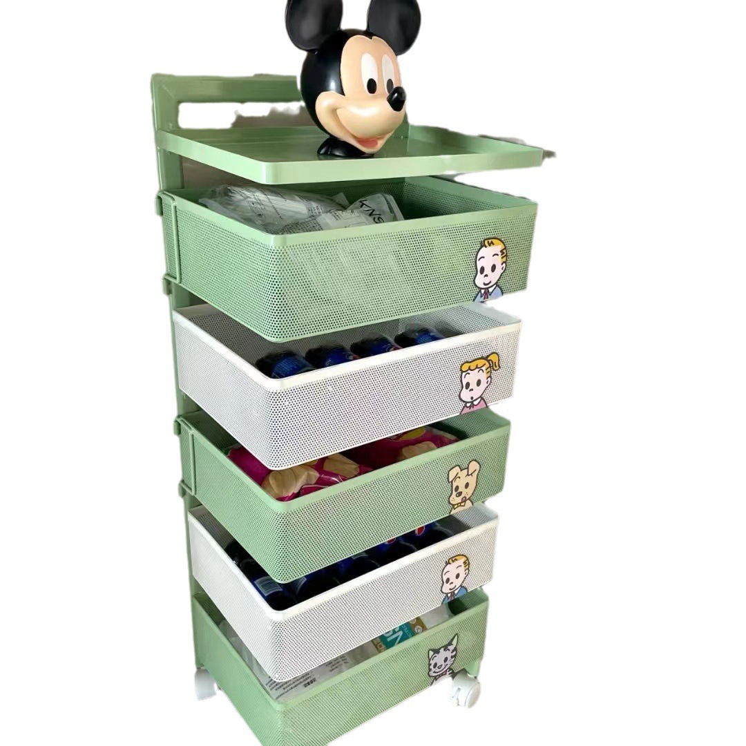 Estante de almacenamiento de cocina de carro pequeño estante de almacenamiento de bocadillos móviles multicapa estante de almacenamiento multifuncional estante de almacenamiento de artículos diversos