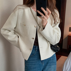 春と秋の女性用の新しいコート、小柄な気質、フランスの社交界の女性の高級ショートコート、スリムなトップス
