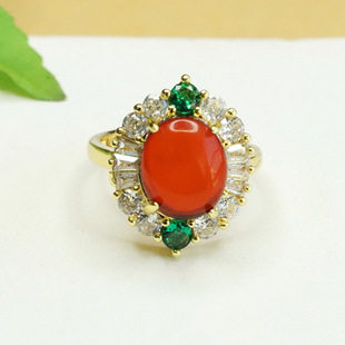 Aiyu Natural Amber Ring Blood Pop Claw Set Ring Ring Jewelry Women's Factory Wholesale AY3122802
