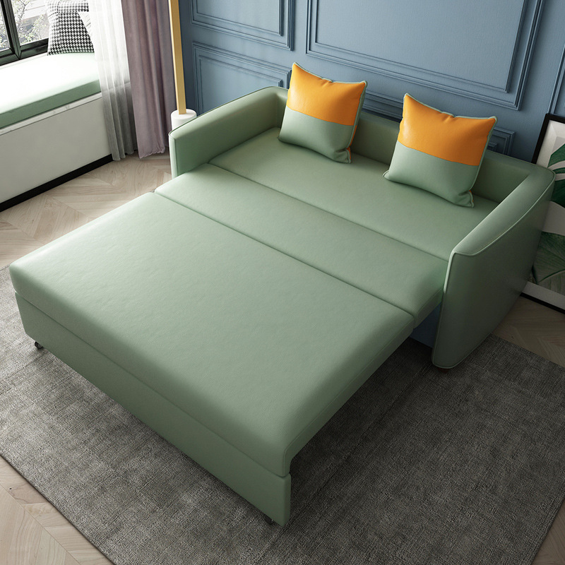Sofá cama moderna simple doble uso plegable multifuncional sala de estar balcón pequeño tipo de casa simple y doble tela de tecnología de almacenamiento