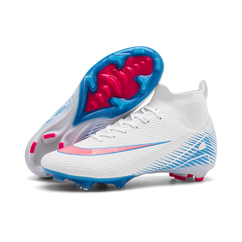 Nuevos zapatos de fútbol de asesino para niños transfronterizos con tacos largos para niños y tacos rotos para niñas, para competición en césped artificial y entrenamiento profesional, en stock.