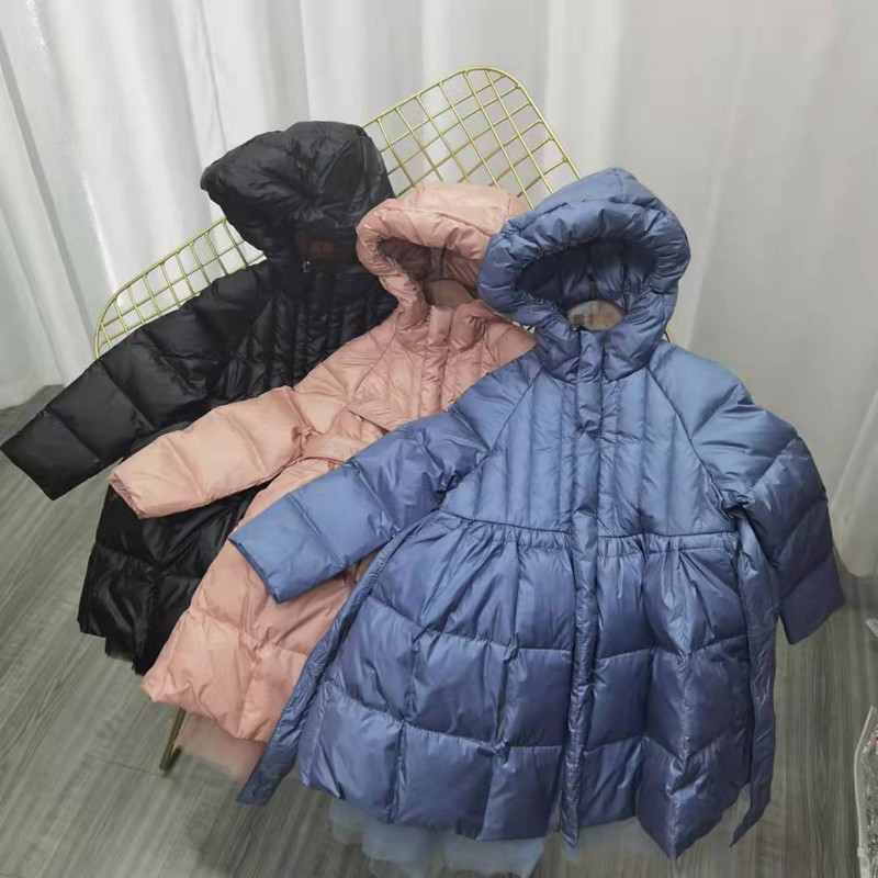 儿童中长款羽绒服网纱裙摆女童加厚白鸭绒宝宝外套童装潮加厚保暖