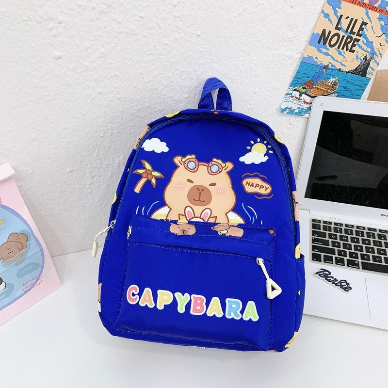 Caricatura lindas mochilas para niños y niñas bonitas mochilas para estudiantes de la escuela primaria Capibara nuevas mochilas infantiles de impresión