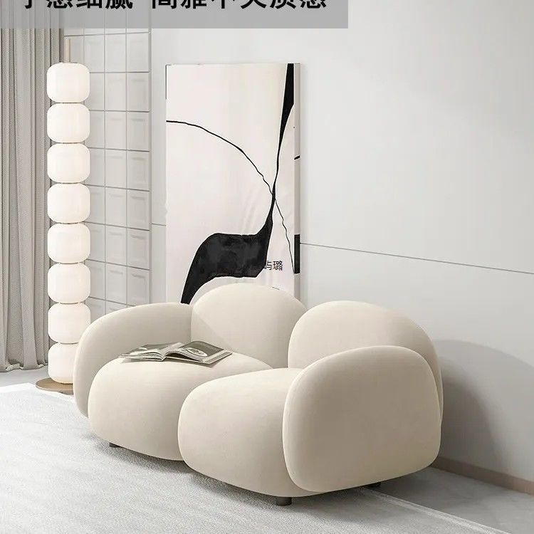 High-End Sofa Nordic Small Apartment Living Room Bedroom Modern Simple Tofu Block Internet Celebrity Jelly Technology Fabric Sofa