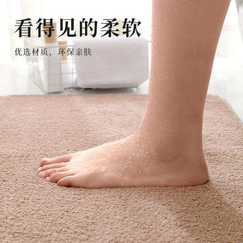 Pure Color Wool Felt Thick Bathroom Absorbent Mat Household Bathroom Entrance Anti-Slip Foot Mat Entrance Door Mat Wholesale