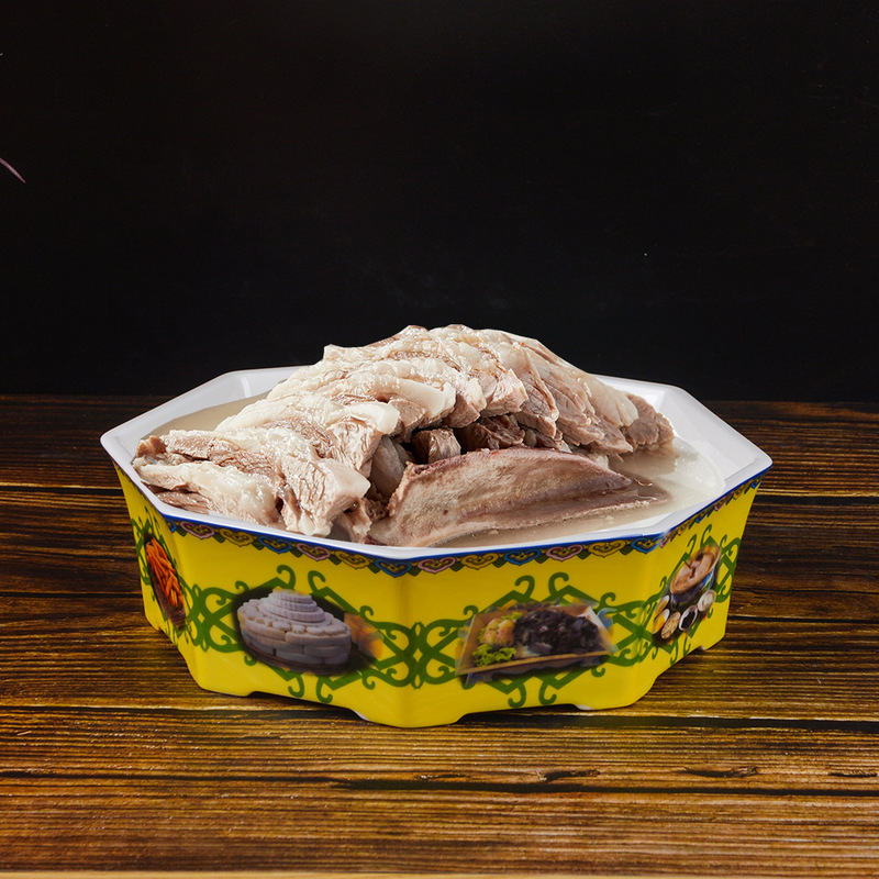 Ethnic Mongolian Tableware, Roasted Whole Lamb Plate, Hand-Held Meat Tray, Ceramic Mongolian Element Tableware, Restaurant Yurt Supplies